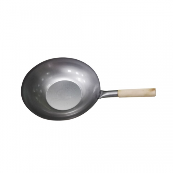 FLAT BOTTOM WOK WITH WOODEN HANDLE 35cm NONFOOD