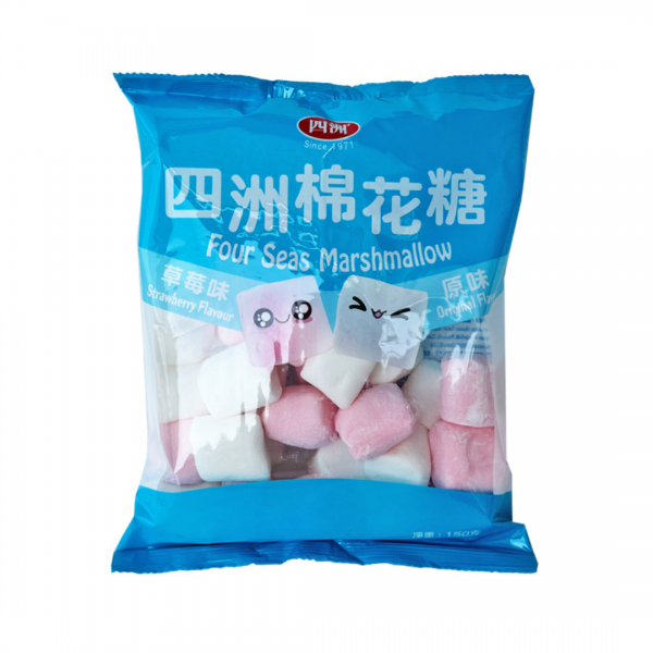 MARSHMALLOW ORIGINAL&STRAWBERRY FILLING 150g FOUR SEAS