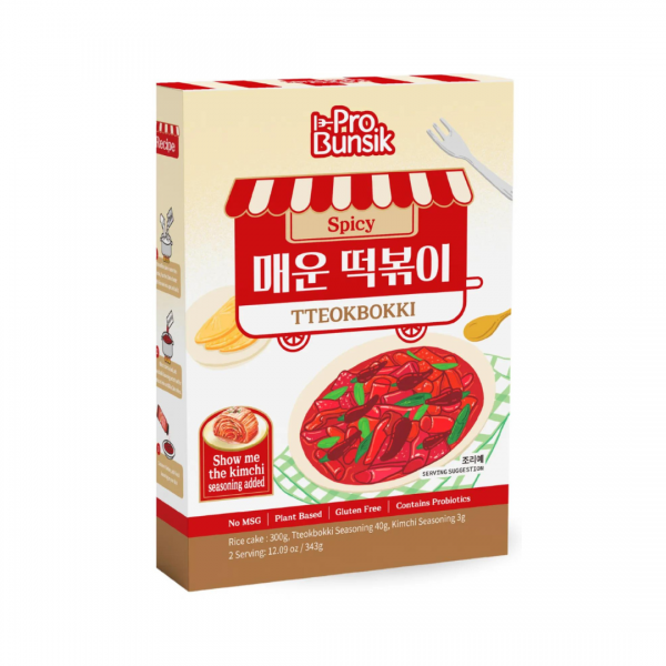 INSTANT TTEOKBOKKI (TOPOKKI) SPICY [2 SERVINGS] 343g PRO BUNSIK