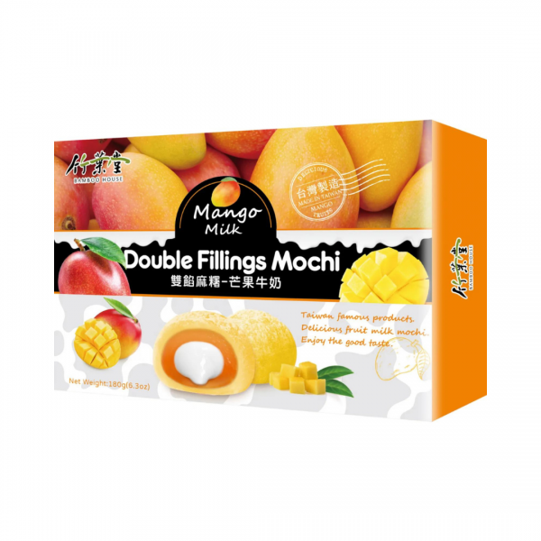 DOUBLE FILLINGS MOCHI MANGO MILK FLAVOR 180g BAMBOO HOUSE