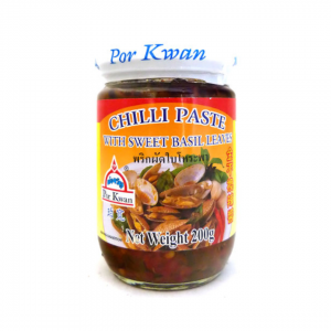 ΠΑΣΤΑ ΤΣΙΛΙ ΜΕ ΦΥΛΛΑ ΒΑΣΙΛΙΚΟΥ [SWEET BASIL] 200g POR-KWAN