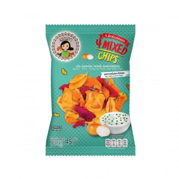 4 MIXED CHIPS "SOUR CREAM & ONION FLAVOR" 45g MAE NAPA